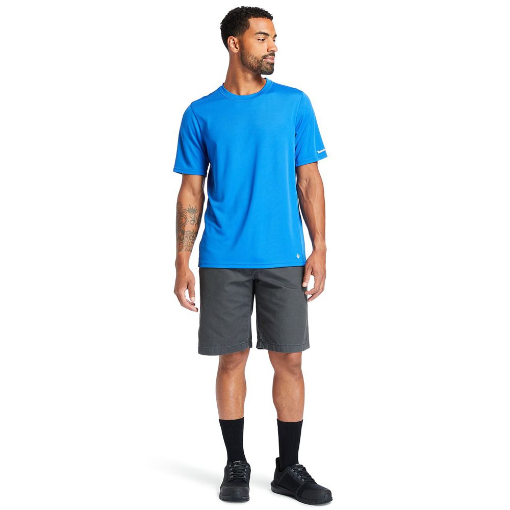 Camisetas Timberland Hombre Pro® Wicking Good Short-Sleeve Azules - Chile VEF-219543